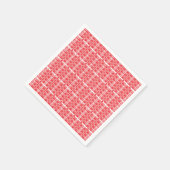 ジェラニウムiを使用した赤とピンクのフローラグラフィック スタンダードカクテルナプキン (角)