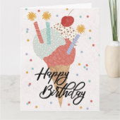 ジェラートおもしろい誕生日折りグリーティングカード カード (正面)