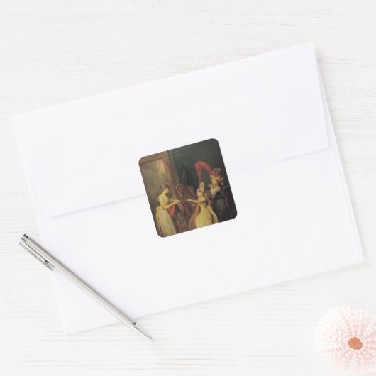 ジェリス与えマダムによるハープのレッスン スクエアシール (封筒)