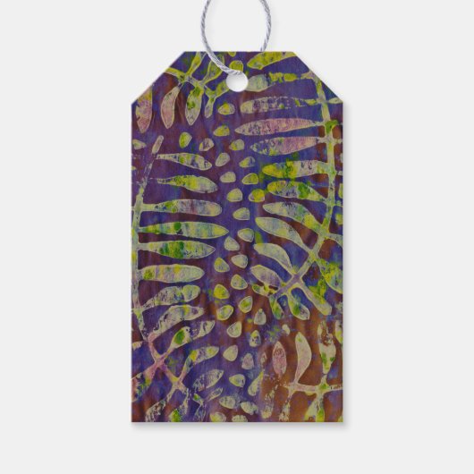 ジェリプリントステンシル抽象芸術アート ギフトタグ (正面)