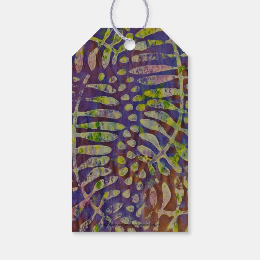 ジェリプリントステンシル抽象芸術アート ギフトタグ (裏面)