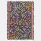 ジェリプリントステンシル抽象芸術アート スローブランケット (正面縦)
