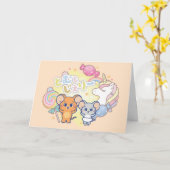 ジェリーとタフィーが咲くアニメの魔法のキャンディランド カード (黄色い花)