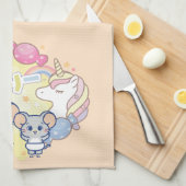 ジェリーとタフィーが咲くアニメの魔法のキャンディランド キッチンタオル (四つ折り)