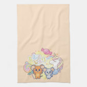 ジェリーとタフィーが咲くアニメの魔法のキャンディランド キッチンタオル (縦)