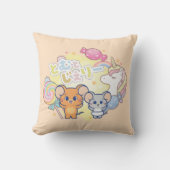 ジェリーとタフィーが咲くアニメの魔法のキャンディランド クッション (正面)