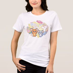 ジェリーとタフィーが咲くアニメの魔法のキャンディランド トライブレンドTシャツ