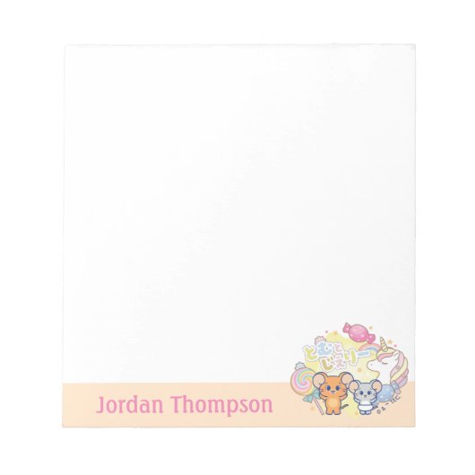 ジェリーとタフィーが咲くアニメの魔法のキャンディランド ノートパッド (正面)