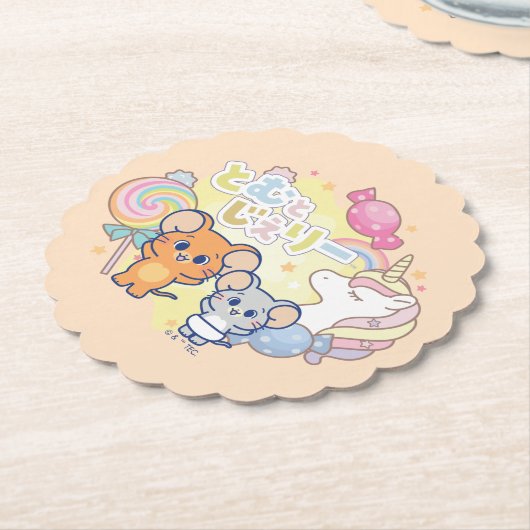 ジェリーとタフィーが咲くアニメの魔法のキャンディランド ペーパーコースター (アングル)