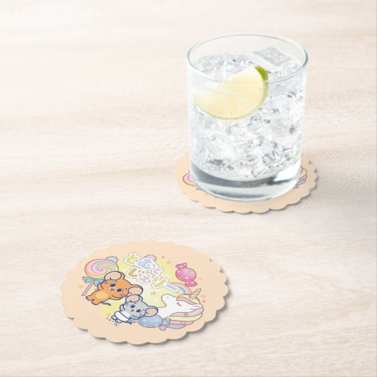 ジェリーとタフィーが咲くアニメの魔法のキャンディランド ペーパーコースター (インサイチュ)