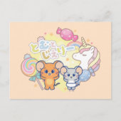 ジェリーとタフィーが咲くアニメの魔法のキャンディランド ポストカード (正面)