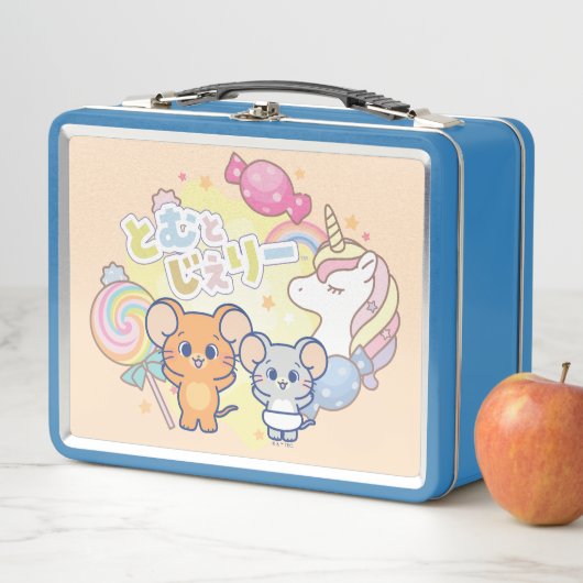 ジェリーとタフィーが咲くアニメの魔法のキャンディランド メタルランチボックス (インサイチュ)