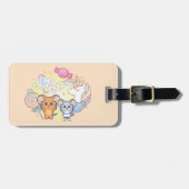 ジェリーとタフィーが咲くアニメの魔法のキャンディランド ラゲッジタグ (正面横)