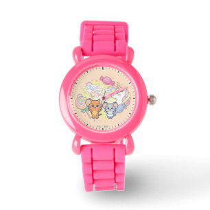 ジェリーとタフィーが咲くアニメの魔法のキャンディランド 腕時計