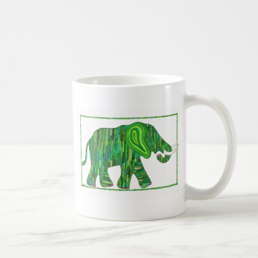ジェリーの緑のヒスイ象のマグ コーヒーマグカップ (右)