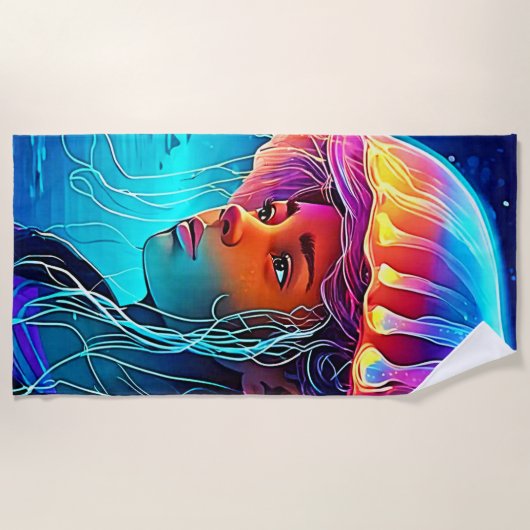 ジェリーガールアート ビーチタオル (正面)