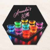 ジェリーショットアダルトカクテル誕生日 ペーパーコースター (正面)