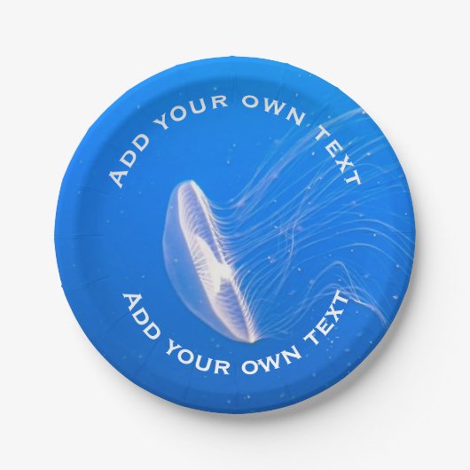 ジェリーテンタクルブライトブルーシーカスタム文字 ペーパープレート (正面)