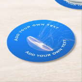 ジェリーテンタクルブライトブルーシーカスタム文字 ラウンドペーパーコースター (アングル)