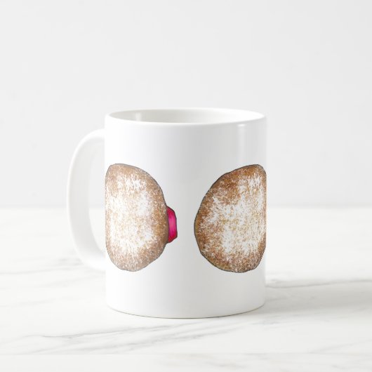 ジェリードーナツドーナツハヌカーハヌカー(ユダヤ教の祭り)マグカップ コーヒーマグカップ (正面左)