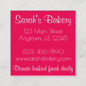 ジェリードーナツベーカリーベークショップベイカーフード スクエア名刺 (裏面)