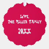 ジェリードーナツ醜いクリスマスハヌカーパーティーセーター オーナメントカード (裏面)