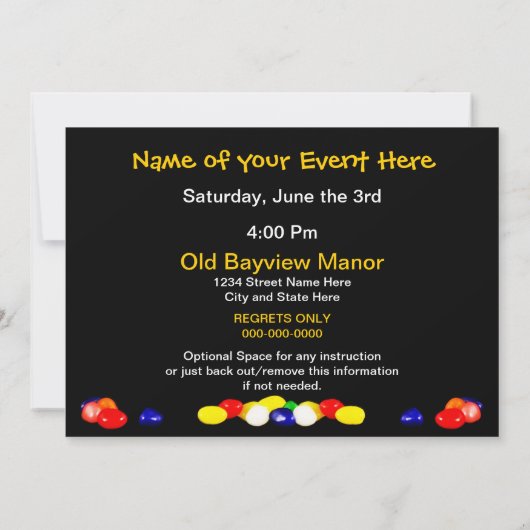 ジェリービーンカクテル招待状数々の-パーティー使用 招待状 (裏面)