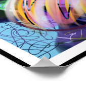 「ジェリービーン花びら」抽象芸術フローラブラックフレーム ポスター (角)