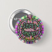 ジェリーブラウンの知事ボタン 缶バッジ (正面&裏面)