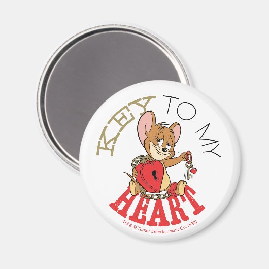 ジェリーマウス「鍵から私のハート」バレンタイン マグネット (正面/裏面)