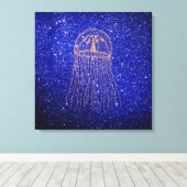 ジェリーマリンシー海ライフピンクローズ金ゴールド キャンバスプリント (インサイチュ (ウッドフロア))