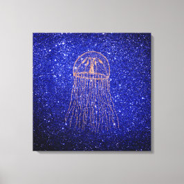 ジェリーマリンシー海ライフピンクローズ金ゴールド キャンバスプリント