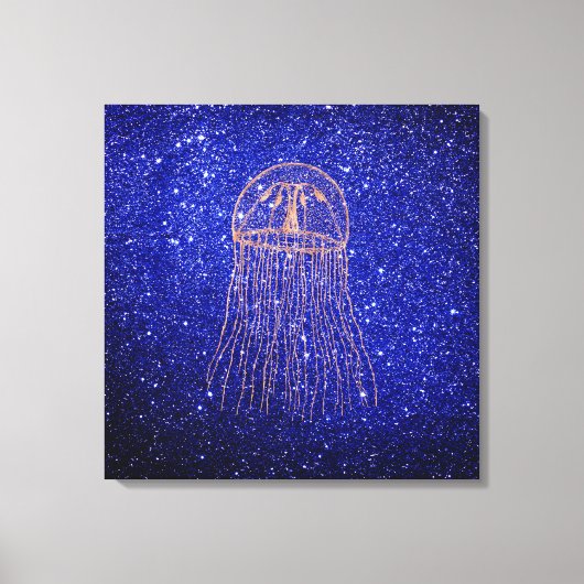 ジェリーマリンシー海ライフピンクローズ金ゴールド キャンバスプリント (正面)