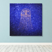 ジェリーマリンシー海ライフピンクローズ金ゴールド キャンバスプリント (インサイチュ (ウッドフロア))