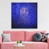 ジェリーマリンシー海ライフピンクローズ金ゴールド キャンバスプリント (インサイチュ (リビング))