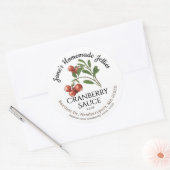 ジェリーラベルヴィンテージ自家製クランベリーソース ラウンドシール (封筒)