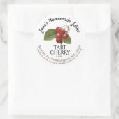 ジェリーラベルヴィンテージ自家製タルトさくらんぼ保存食品 ラウンドシール (バッグ)