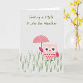 ジェルウェルカードと小型フクロウ&アンブレラ カード (黄色い花)