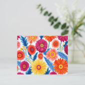 ジェルカラフルベラデイジーフローラ ポストカード (スタンド正面)