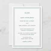 ジェルトエメラルドグリーンクラシックエレガントウェディング 招待状 (正面)