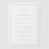 ジェルトルードブラックアンドホワイトクラシックエレガントな結婚式 ベラム紙招待状 (正面)