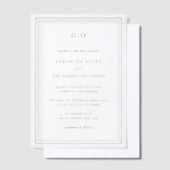 ジェルトルードブラックアンドホワイトクラシックエレガントな結婚式 ベラム紙招待状 (オフセット)