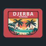 ジェルバチュニジアレトロエンブレム マグネット<br><div class="desc">ジェルバ・ベクターアートデザイン。チュニジア沖の島であるジェルバはビーチで知られ地中海のている。</div>