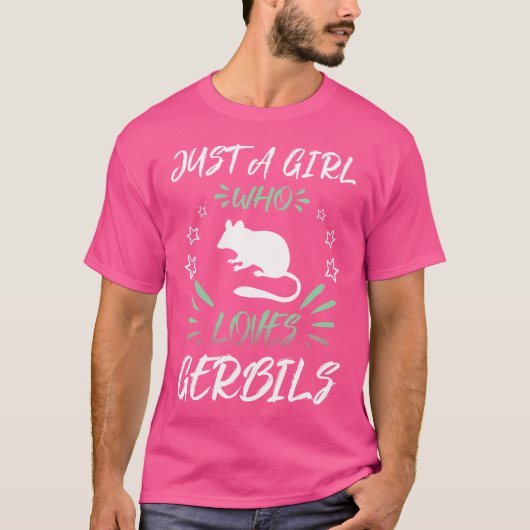 ジェルビルスを愛しているだけの女の子 Tシャツ (正面)