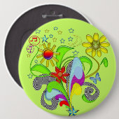 ジェルフラワーと渦巻き 缶バッジ (正面&裏面)