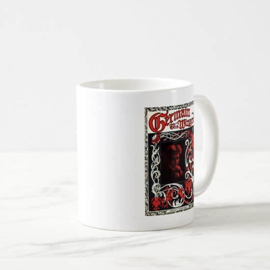 ジェルマン魔法使いのヴィンテージの手品師広告 コーヒーマグカップ (正面右)