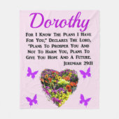 ジェレかわいらしミヤ29パーソナライズされた:11フローラ フリースブランケット (正面)