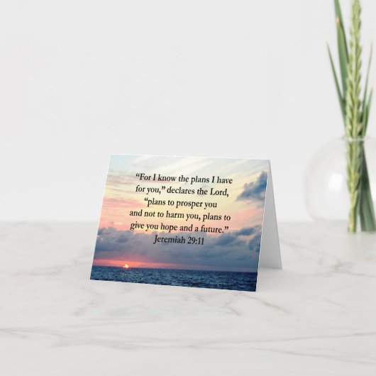 ジェレミアの信仰, 29:11サンライズの詩 カード (正面)