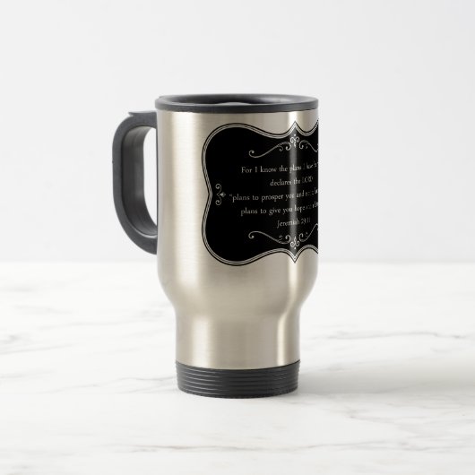 ジェレミアの29:11のカスタムなキリスト教のギフト トラベルマグ (正面左)