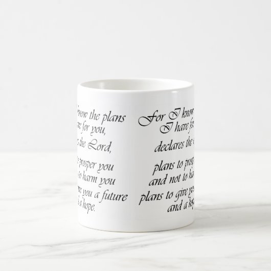 ジェレミアの29:11のマグ コーヒーマグカップ (中央)
